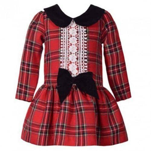 red plaid dress for baby girls