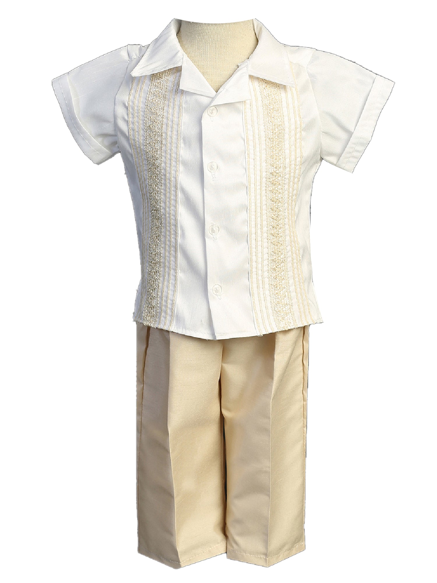 Little Boys marfil bordado bautizo traje recién nacido-3 – SophiasStyle.com