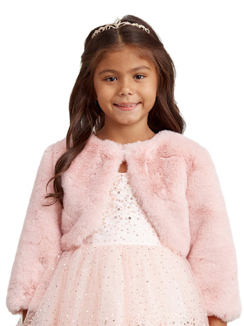 Tip Top Little Girls Blush chaqueta Bolero de sinté – SophiasStyle.com