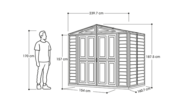 Cosmoplast DuraMate Garden Shed 8x6