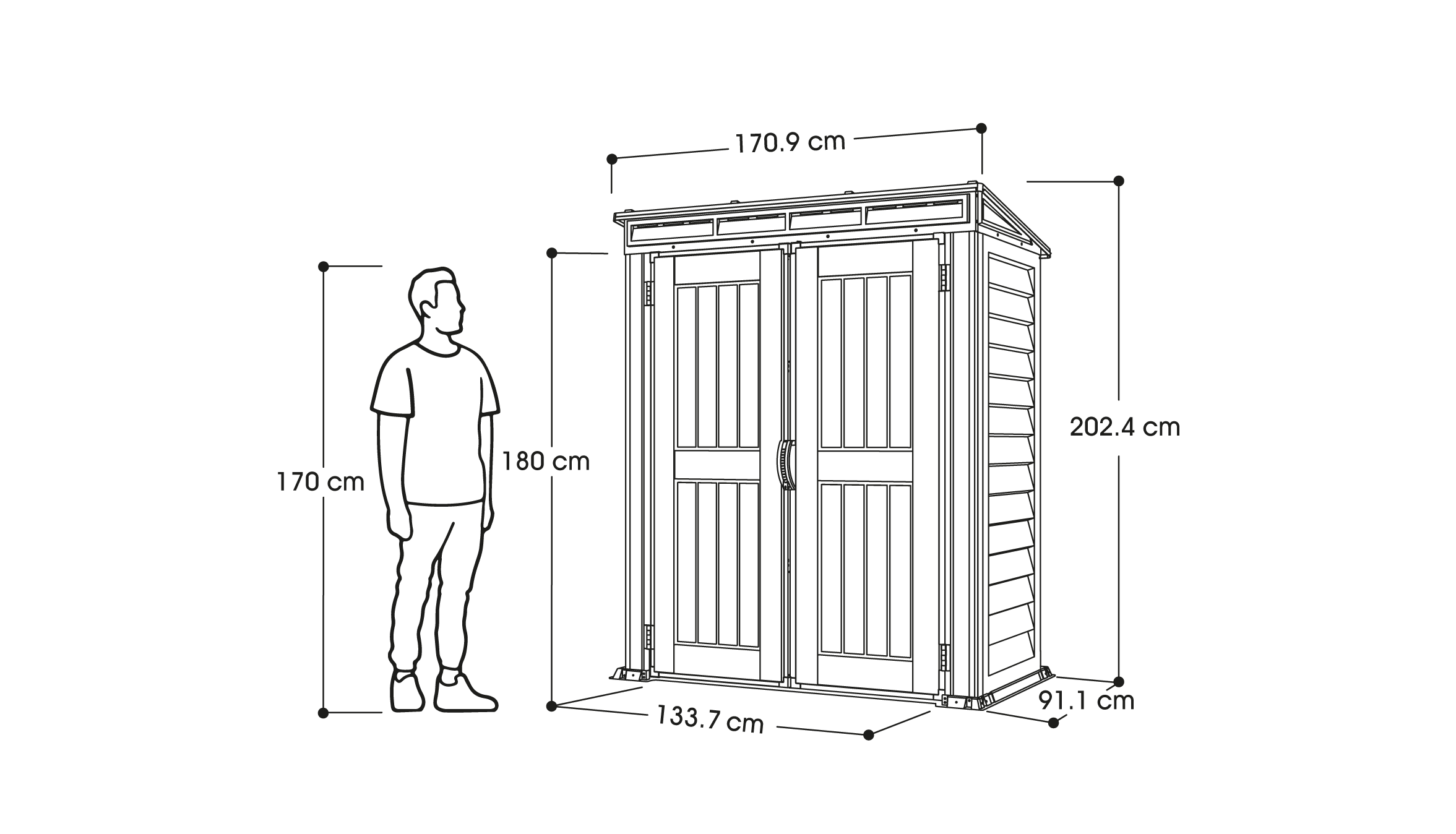 Cosmoplast YardMate Pent PLUS Garden Shed