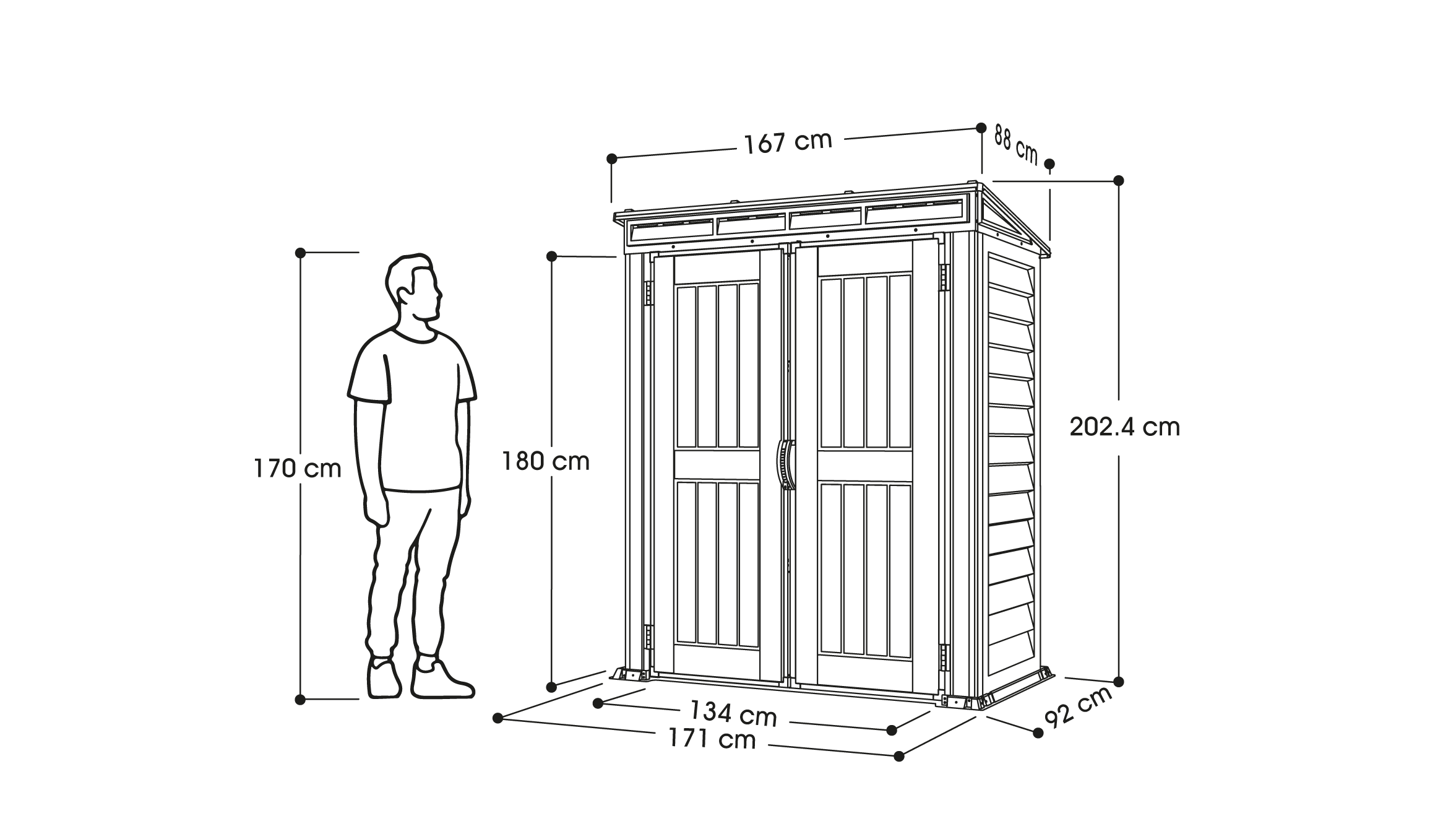 YardMate Pent PLUS 5x3ft Shed | Outdoor Storage | Cosmoplast UAE