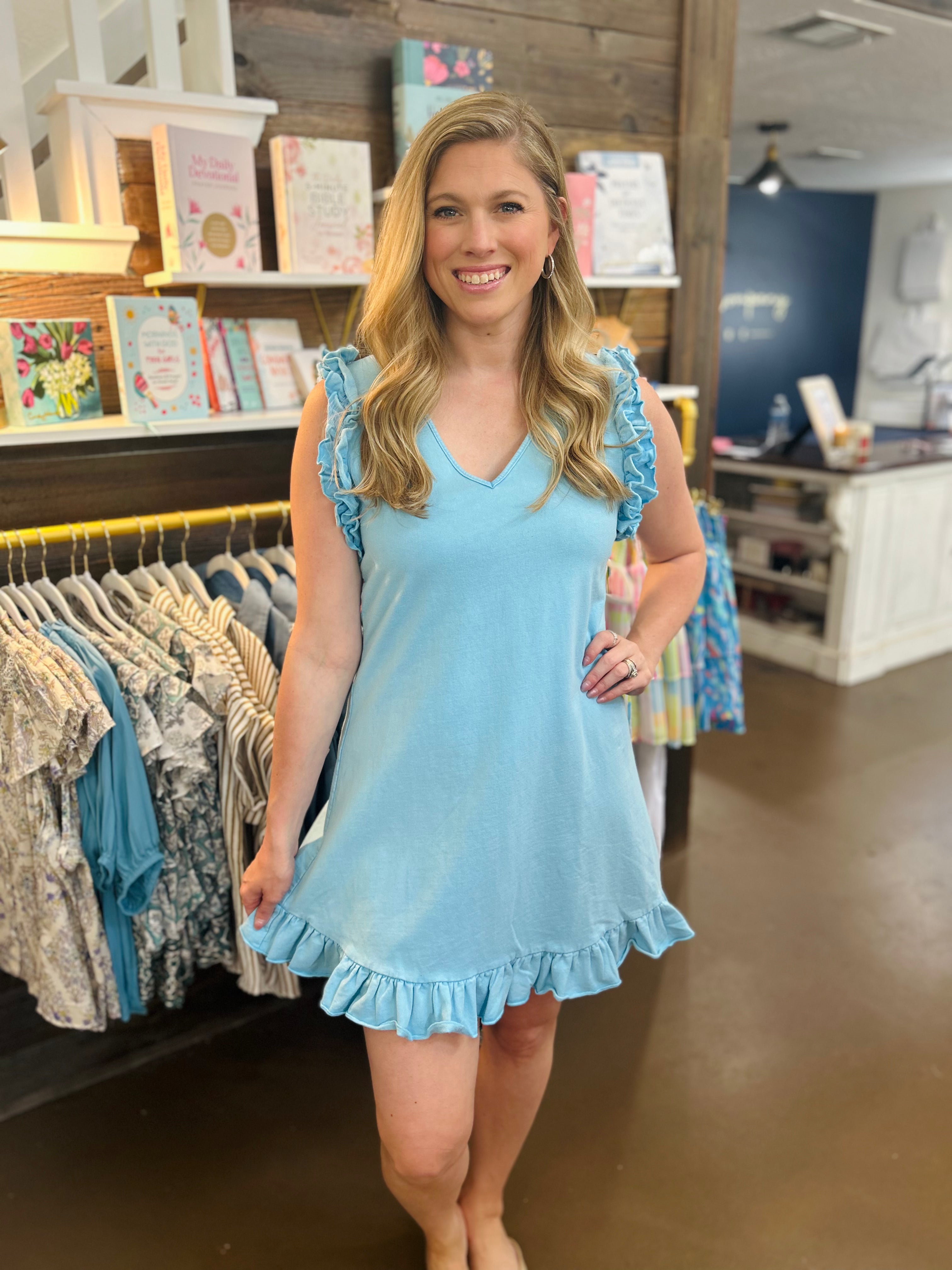 Whispy Blue Mini Dress