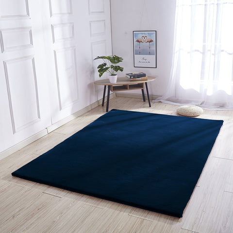 blue faux fur rug