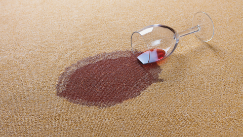 red wine spill on carpet