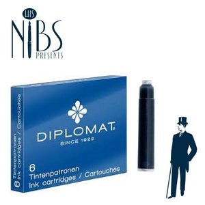 Diplomat Ink Cartridges (6 pcs) - Blue Ink Mustard and Gray Ltd Shropshire UK