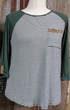 Olive Stripe  Top