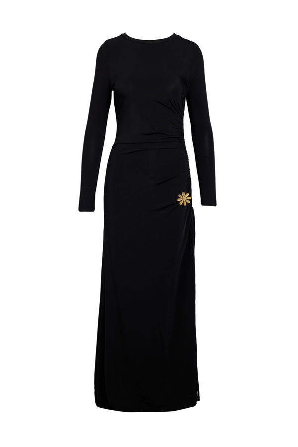 Zuhair Murad Jersey V-Neck Gown with Brooch - District 5 Boutique