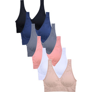 PACK OF 6 SOFRA WOMEN'S SEAMLESS SPORTS BRA (BR0124SP8) – 247 Frenzy