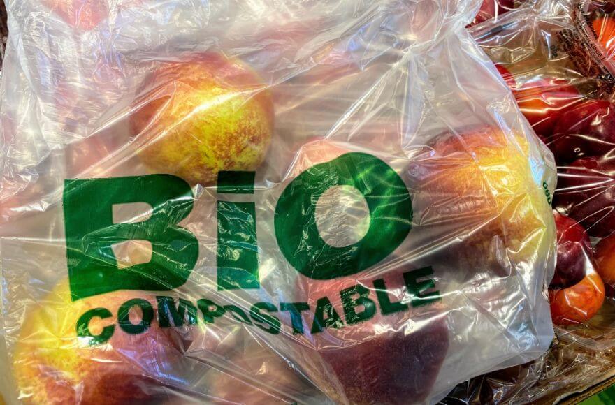 A bio compostable bag for loose fruit and vegetables