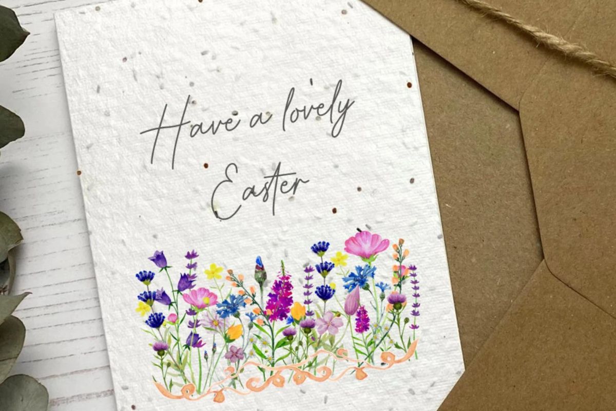 handmade plantable easter card