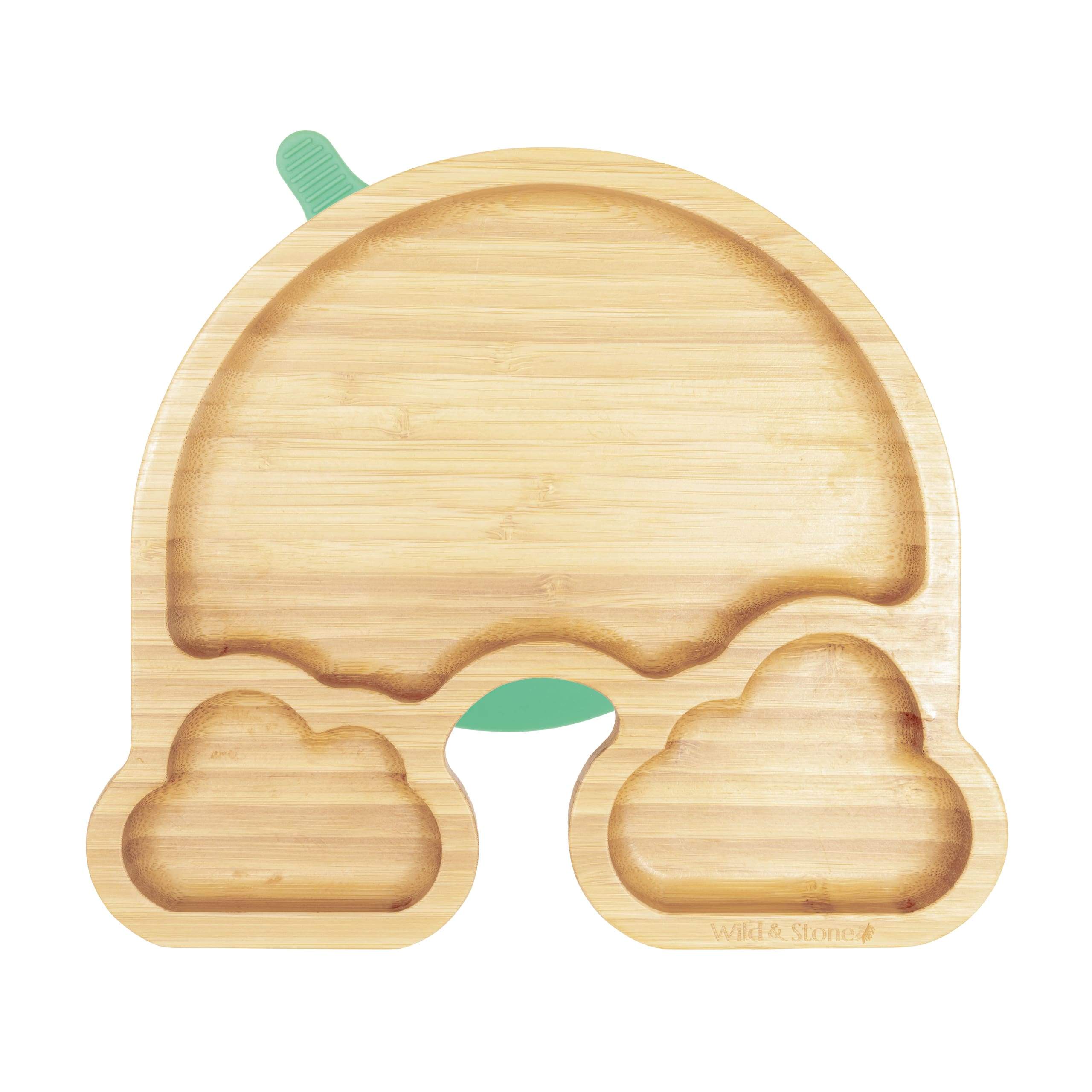 Baby Bamboo Weaning Plate Set - Over The Rainbow - Baby Green