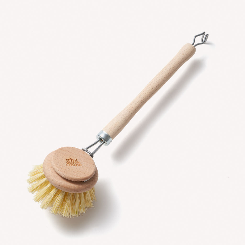 1pc Kitchen Cleaning Brush For Oil Scrubbing, Pot & Dish Washing With  Wooden Handle, Coconut Fiber Brush, Natural Wood Color