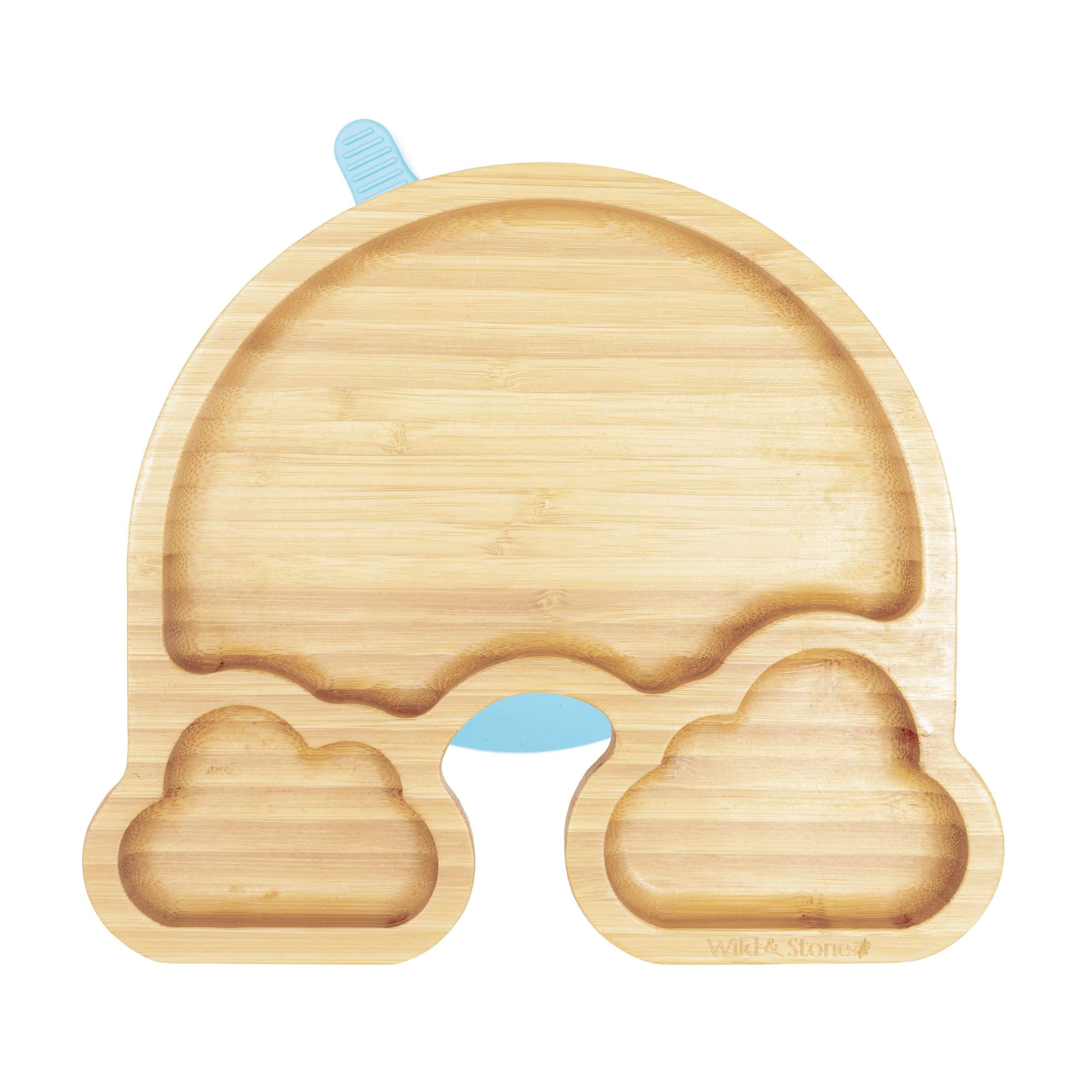 Baby Bamboo Weaning Plate Set - Over The Rainbow - Baby Blue