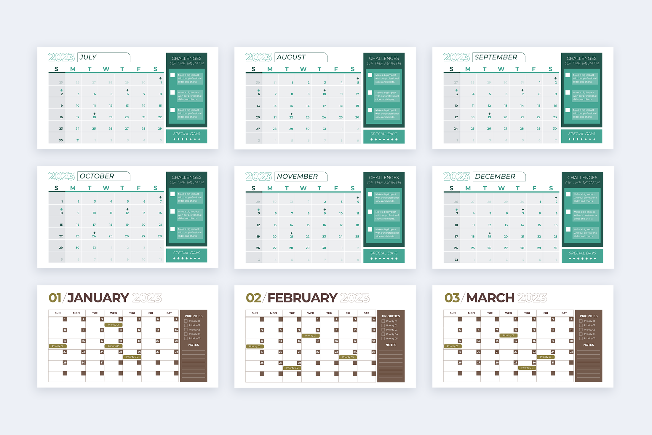 2023 Microsoft Powerpoint Calendar Template Download Free