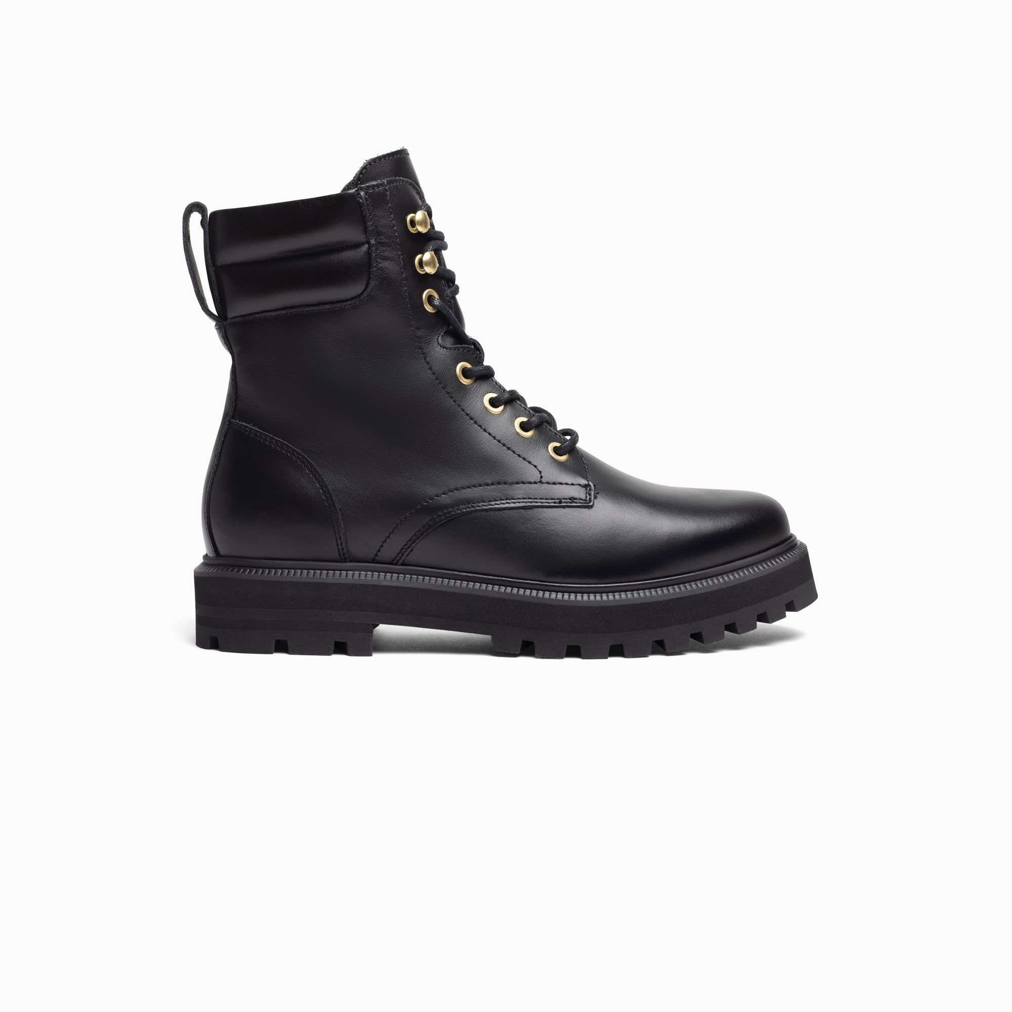 Combat - Flat Leather - Black Black l mono