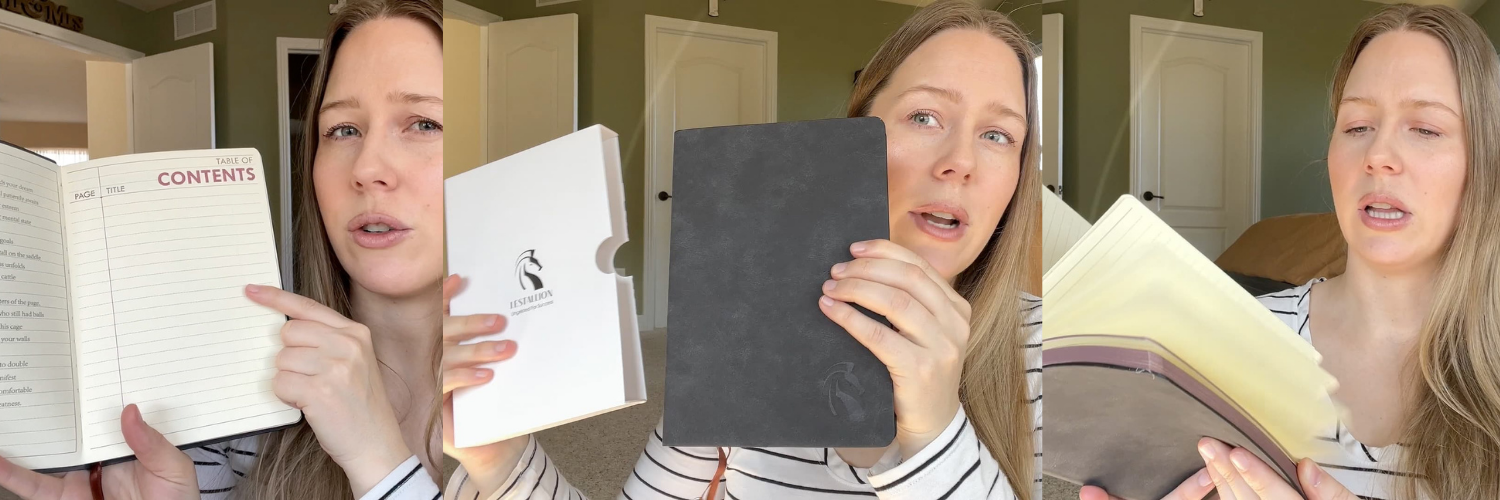 LeStallion Black Soft Cover Journal Review Sarah Larsen Amazon Influencer Banner