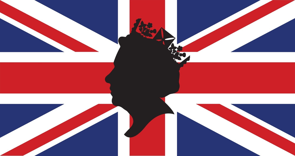 Side profile silhouette of Queen Elizabeth