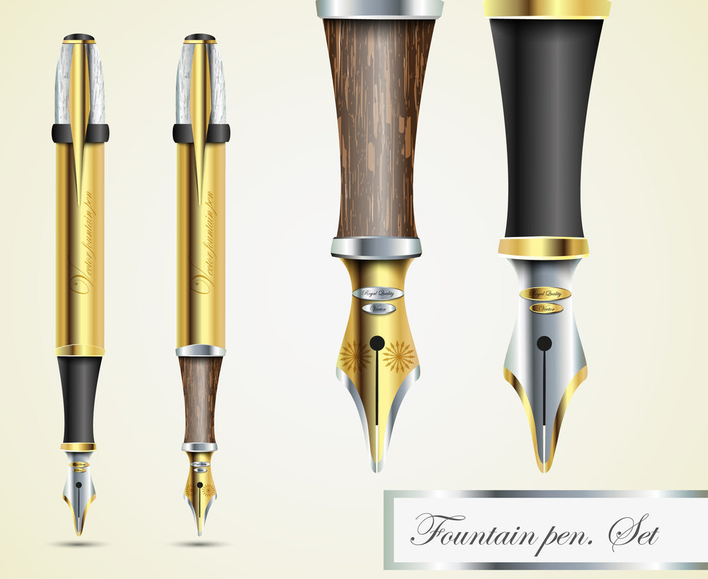 realistic vector fountain pen icons