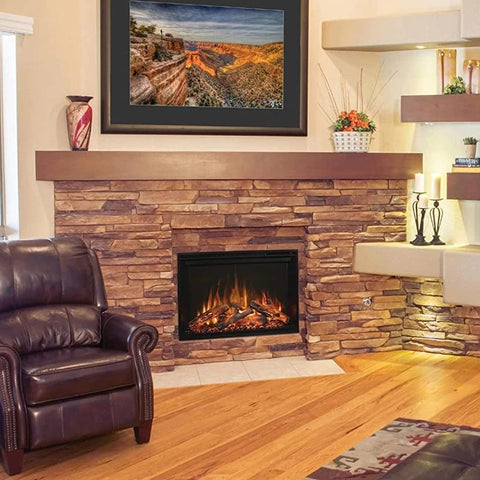 built-in fireplace 