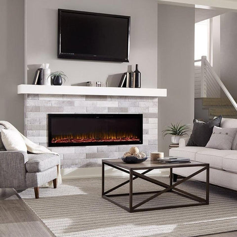 Built-In Electric Fireplace with Mantel