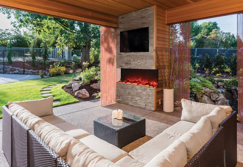 Outdoor electric fireplace