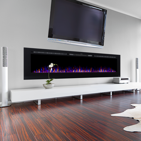 Built-In Fireplace Under Television