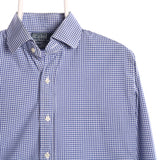 Ralph Lauren 90's Check Button Up Long Sleeve Shirt Small Blue