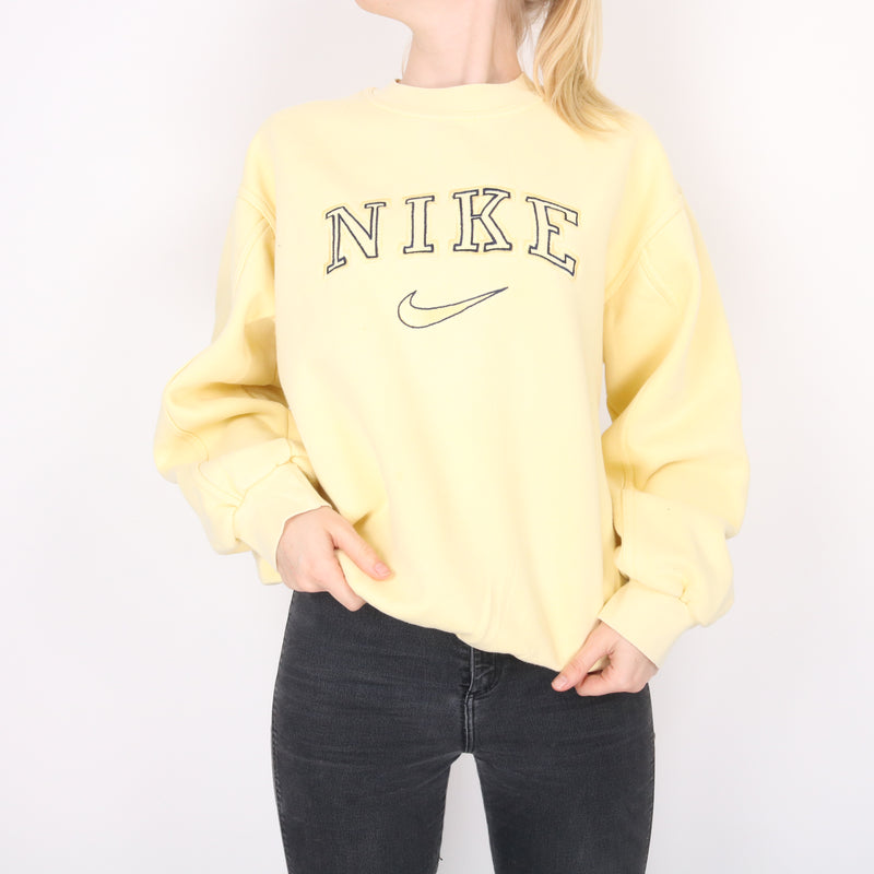 nike embroidered spell out sweatshirt