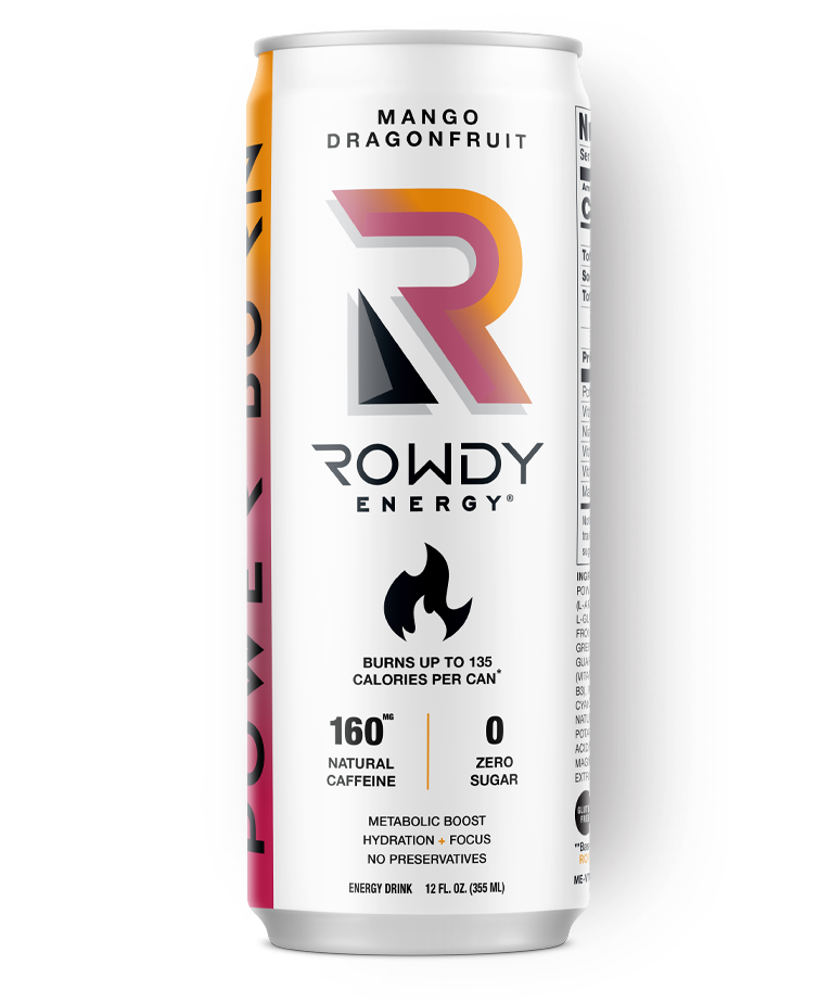 Rowdy Energy Power Burn, Mango Dragonfruit, Zero Sugar Energy Drink – Rowdy  Energy Drink