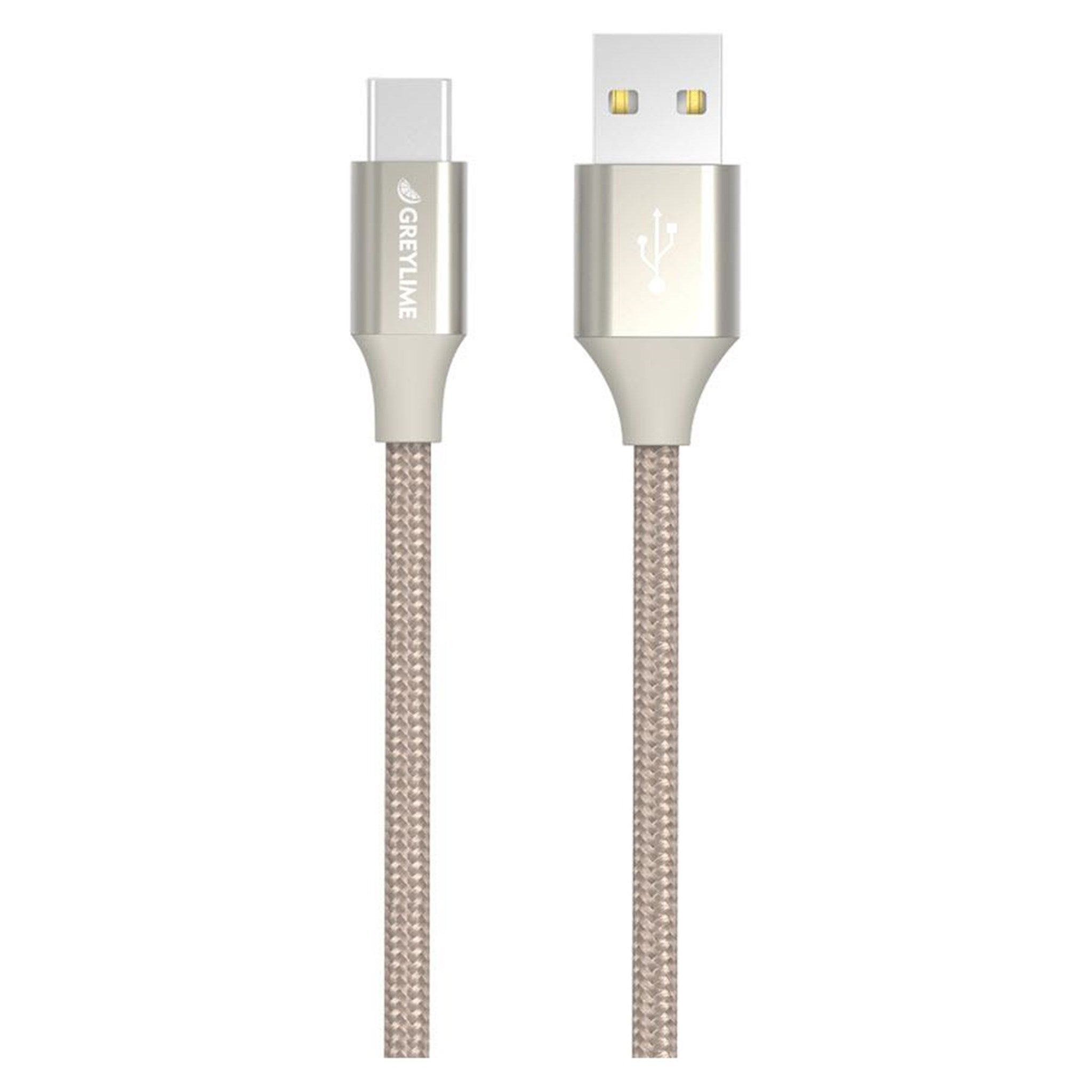 Billede af GreyLime Braided USB-A til USB-C Kabel Beige 1 m hos GreyLime