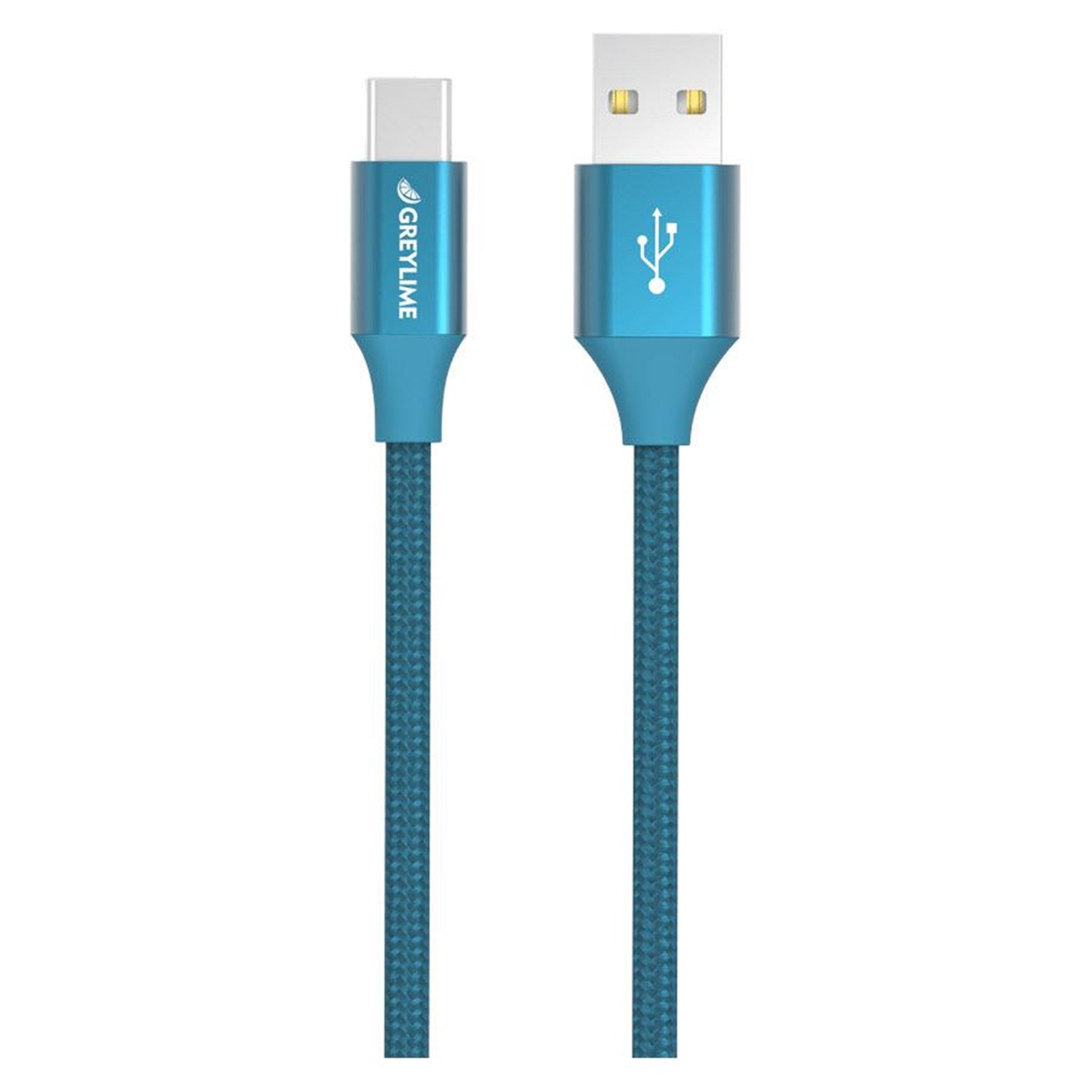 Billede af GreyLime Braided USB-A til USB-C Kabel Blå 2 m hos GreyLime
