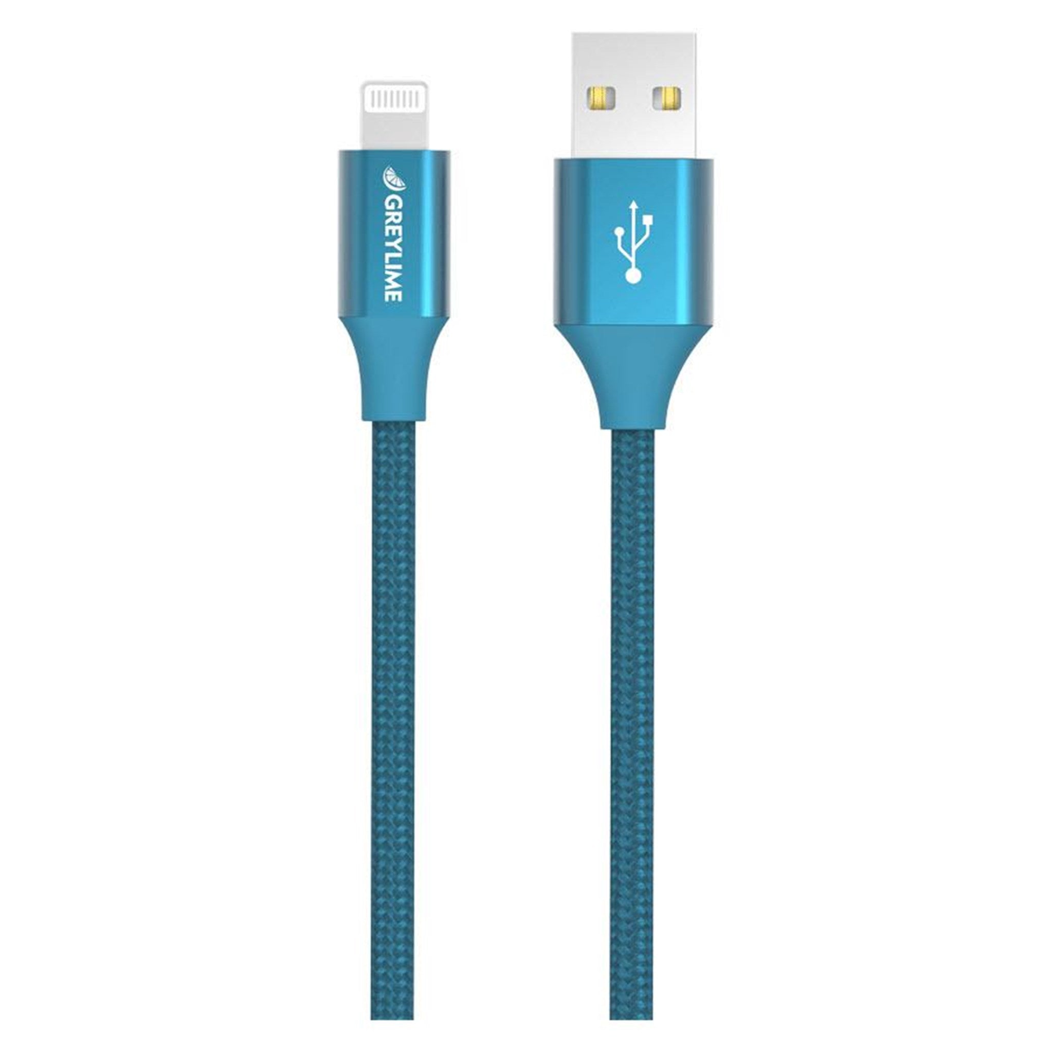 Billede af GreyLime Braided USB-A til MFi Lightning Kabel Blå 1 m hos GreyLime