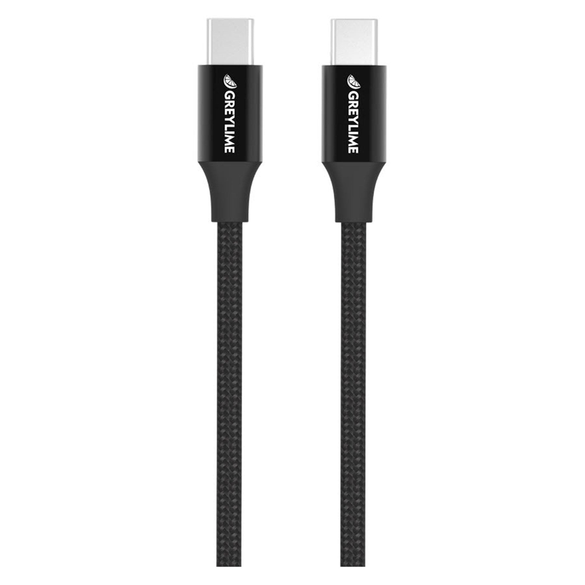 Billede af GreyLime Braided USB-C til USB-C Kabel Sort 2 m hos GreyLime