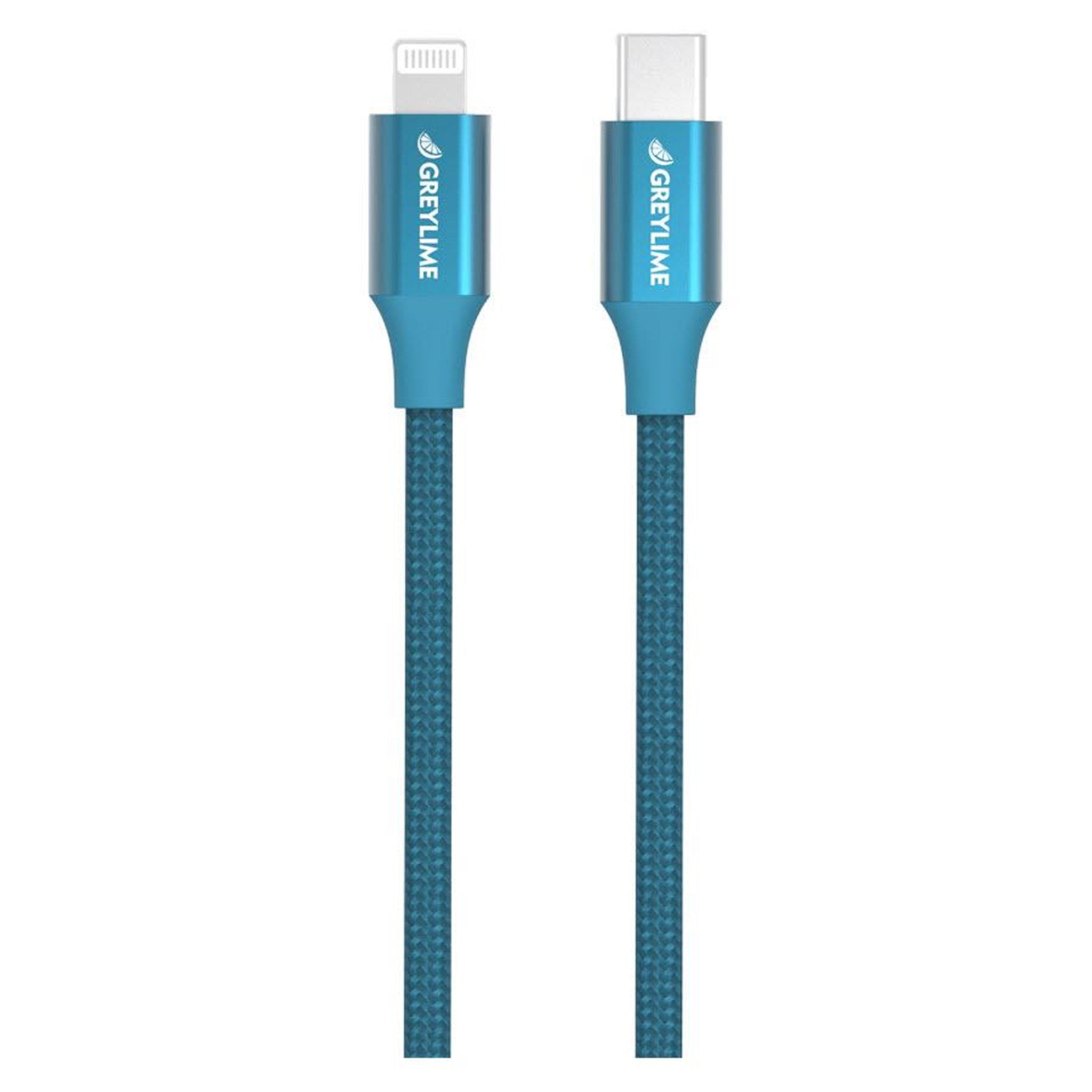 Billede af GreyLime Braided USB-C til MFi Lightning Kabel Blå 1 m hos GreyLime