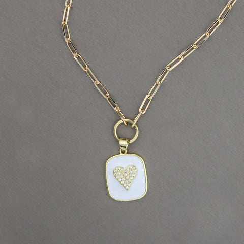 Eclectic Charm Necklace - Gold Jumbo Heart Locket – Gabi The Label