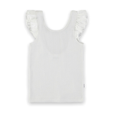 Molo Girls Ranja Flutter Sleeve Low Back Ribbed Tank Top ~ White