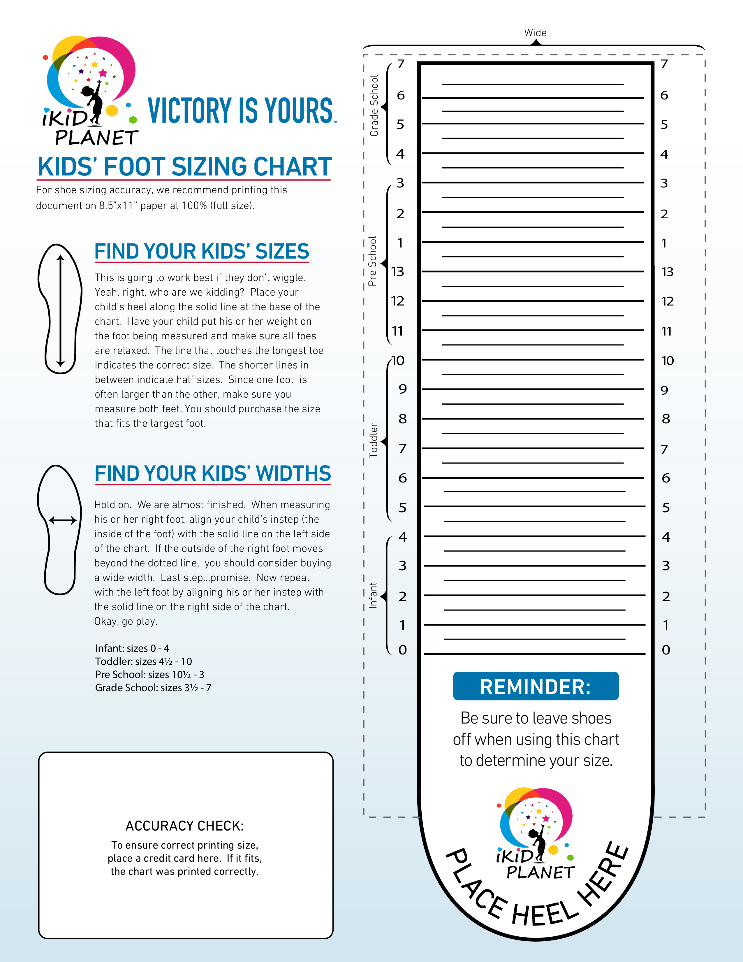 Men's Shoe Size Chart Printable