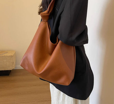 2 Pcs/set Fashion Women's Leather Shoulder Bag Large Hobo Handbags Tote Purses