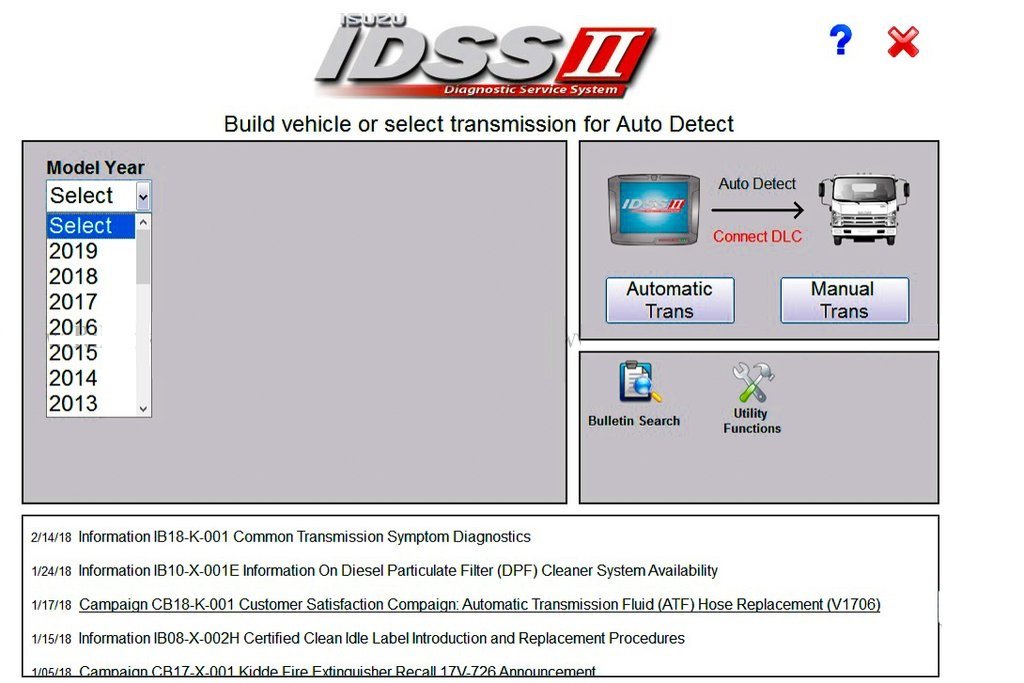 isuzu idss current software version