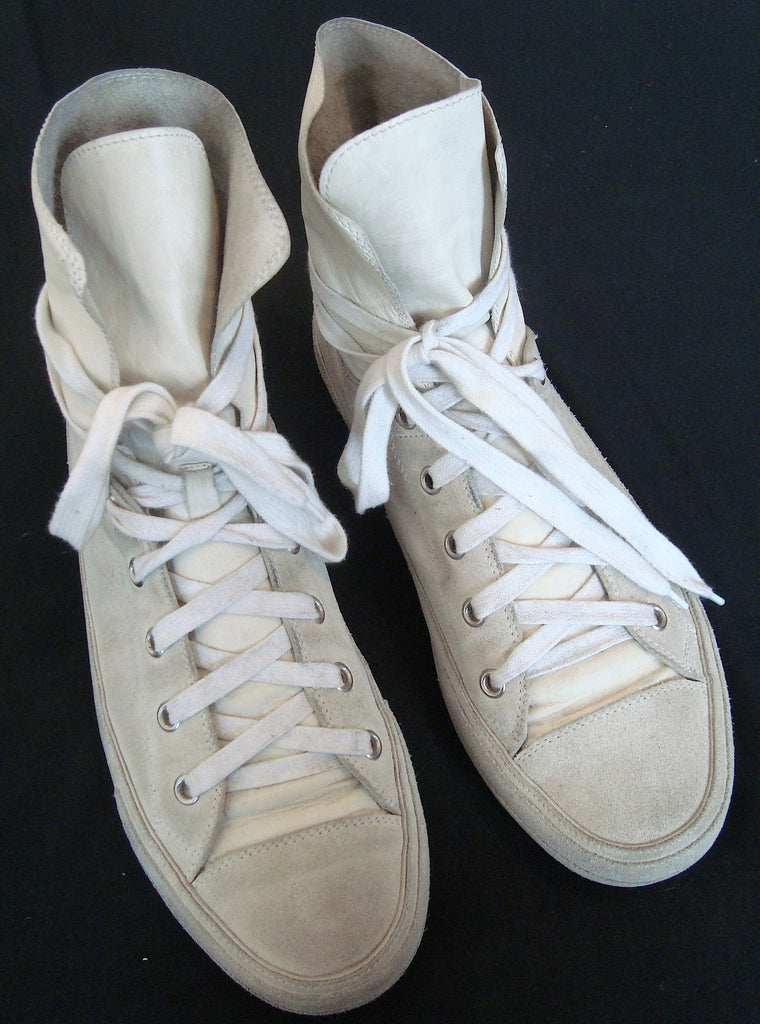 Ann Demeulemeester 2007 Suede Sneakers with Goat Leather panel – ENDYMA