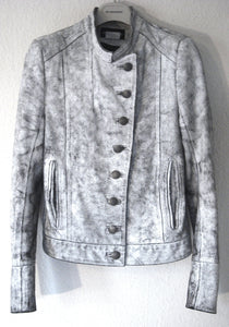 Ann Demeulemeester 2002 Painted Leather Military Jacket – ENDYMA