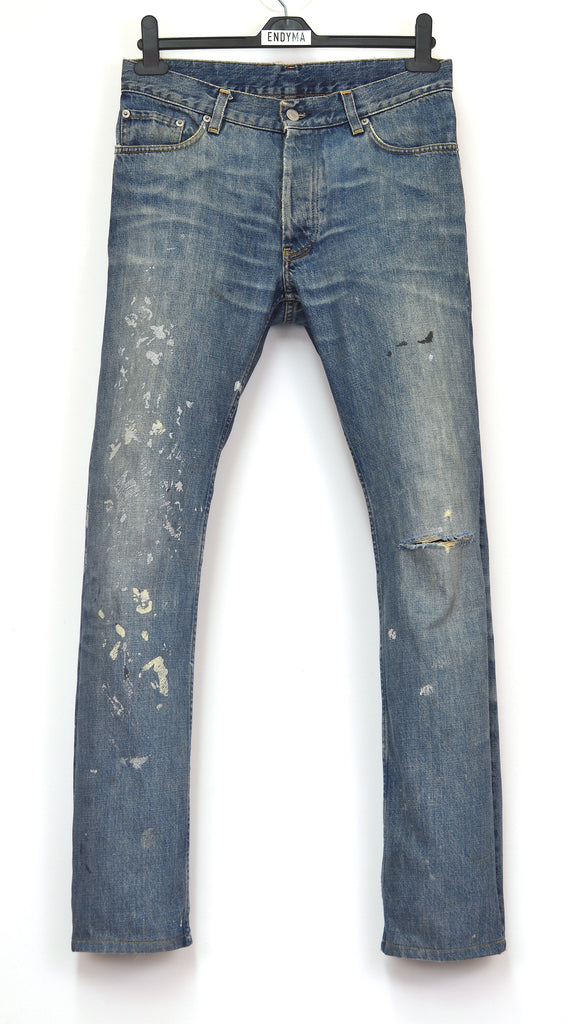 Helmut Lang 1998 Vintage Sanded Broken Denim Painter Jeans – ENDYMA