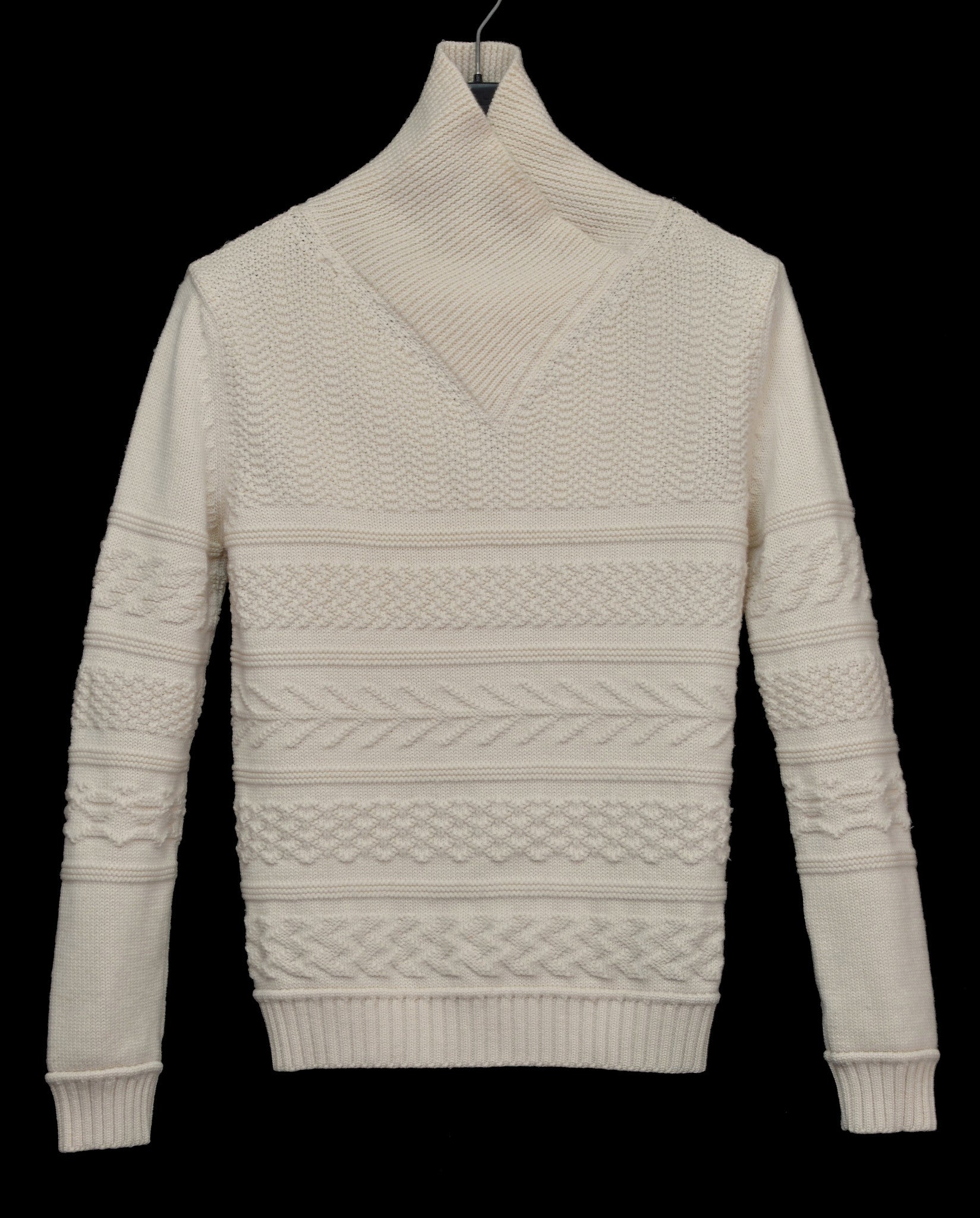 Raf Simons 2006 Heavy Virgin Wool Futuristic Aran Sweater – ENDYMA