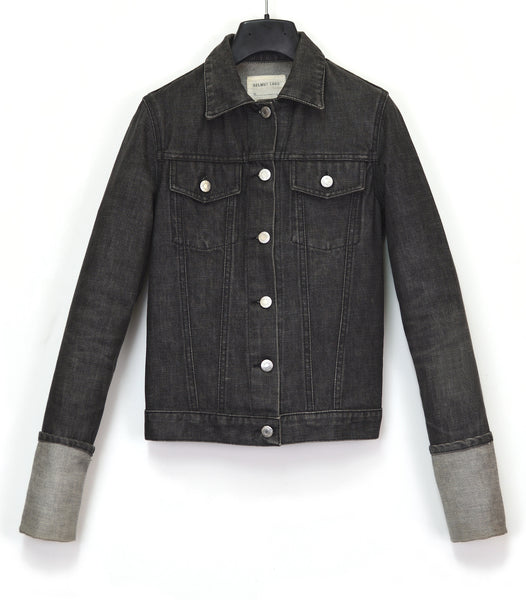 Helmut Lang 2001 Grey Raw Denim Classic 2-Pocket Jacket with Turn Up ...