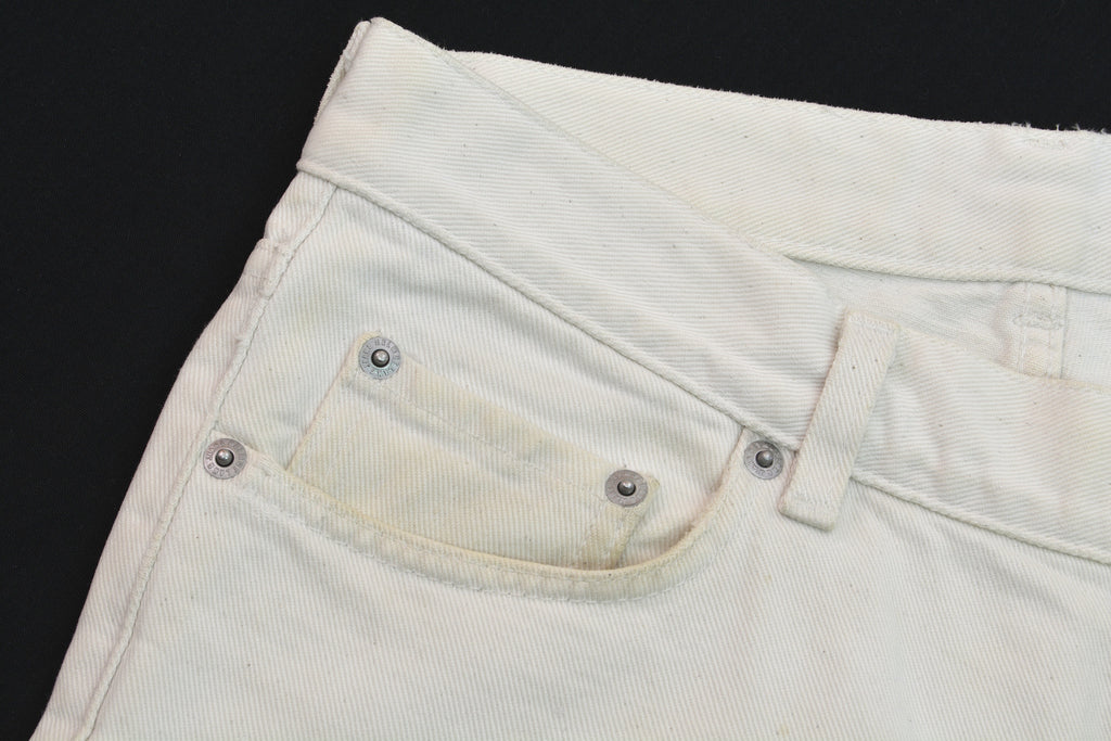 Helmut Lang 1997 White Vintage Stained Denim Painter Jeans – ENDYMA