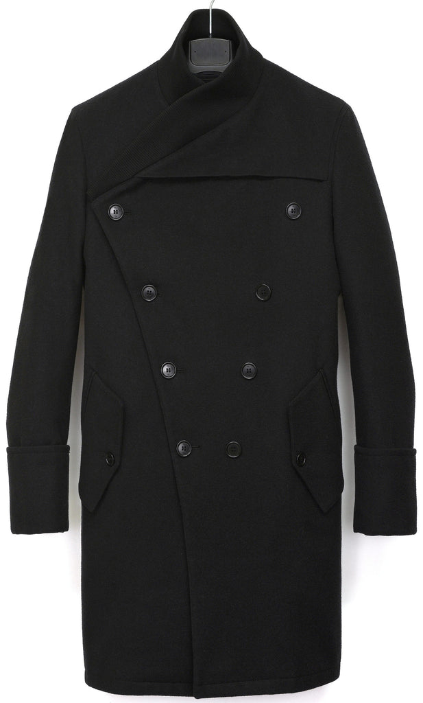 Helmut Lang 2005 Wool Felt Double-Breasted Bomber Coat with Oversized ...