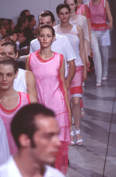 Helmut Lang 1994 Transparent Jersey Dress with Panelled Details – ENDYMA
