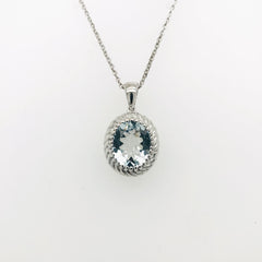 sterling silver aquamarine pendant