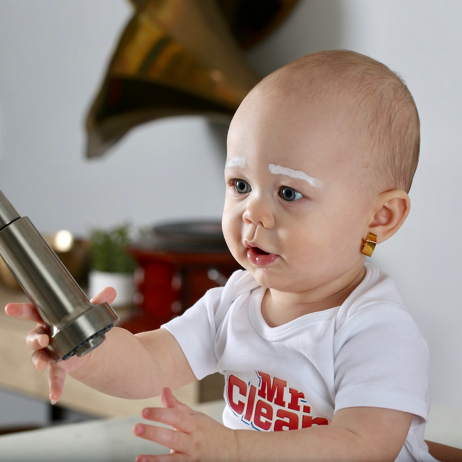 DIY Mr Clean Baby Costume